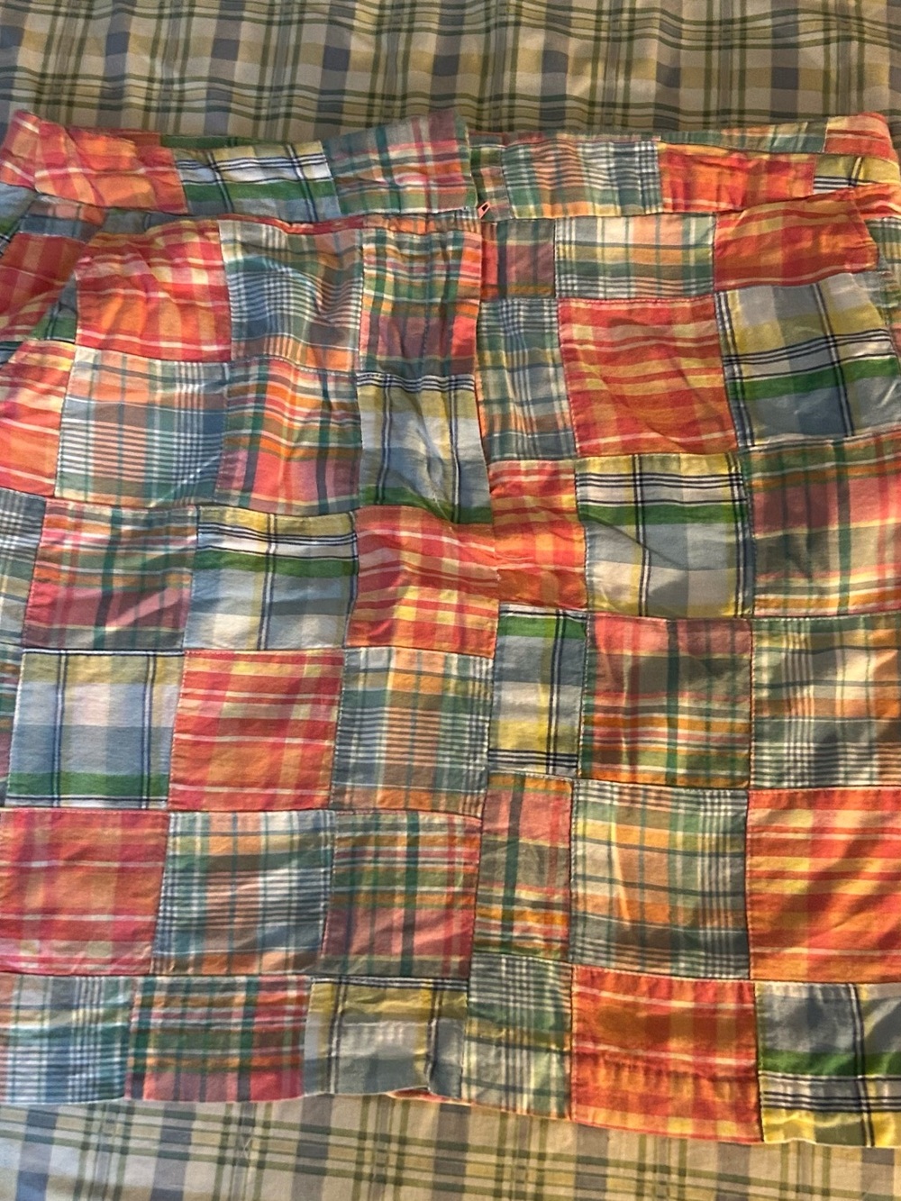Multicolor Patchwork Plaid Skirt